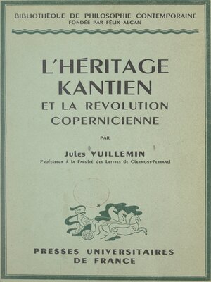 cover image of L'héritage kantien et la révolution copernicienne